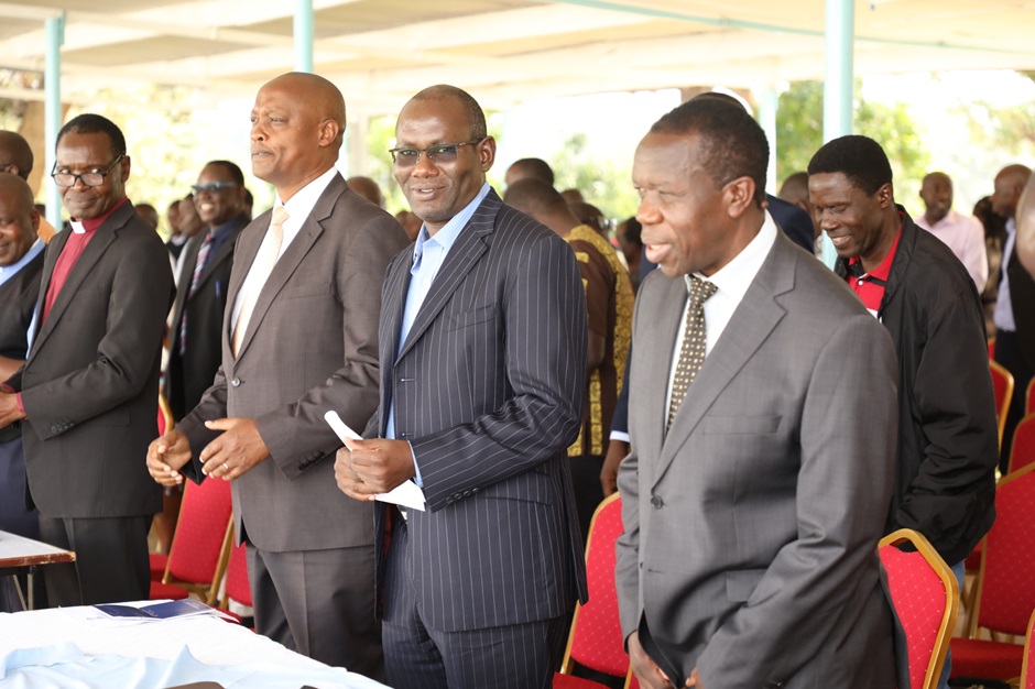 A section of MMUST staff sings a hymn during the sermon2