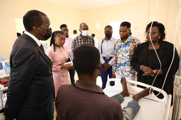 The Vice Chancellor Prof. Solomon Shibairo consoling the student2