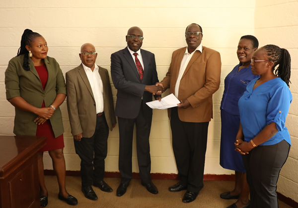 Outgoing Acting Principal MMUST TVET Institute Prof. Basil Ong’or Hands Over Office to Prof. Stephen Odebero