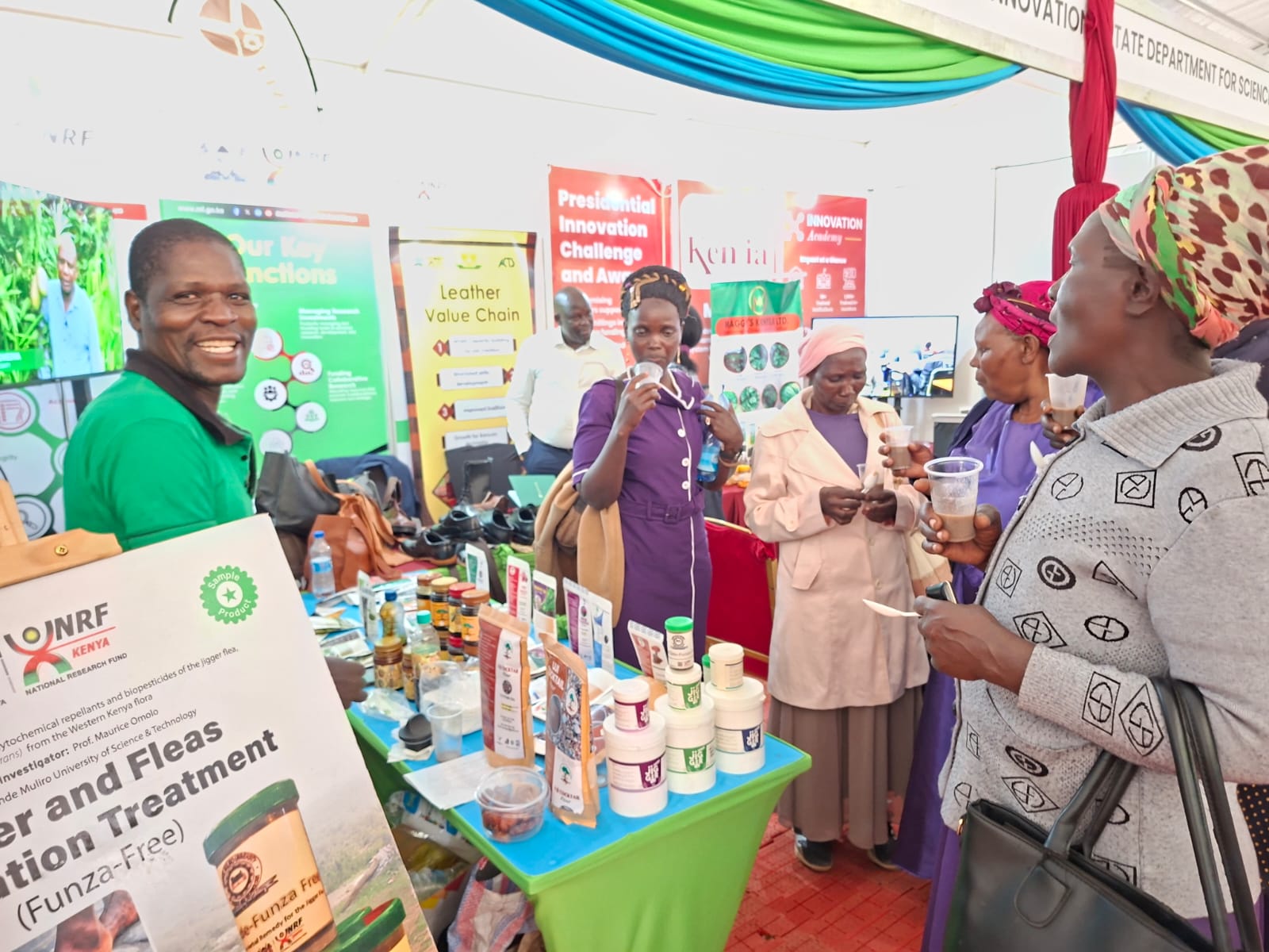 MMUST Researcher Prof. Maurice Vincent Omolo Showcases Innovative Jigger Treatment Gel at 2026 Mashujaa Day Thematic Week